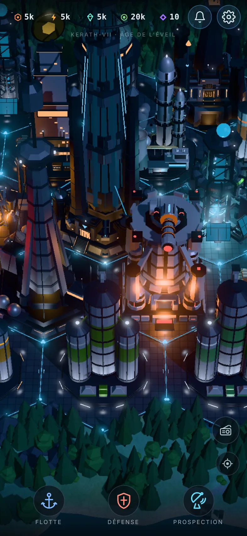 Capture du jeu : la capitale de nuit