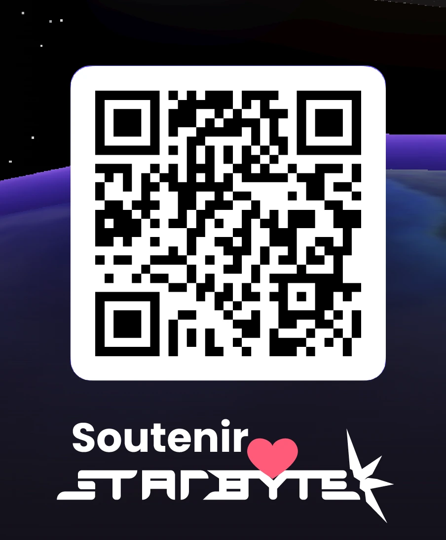 QR code vers la page de soutien Stripe de Starbyte